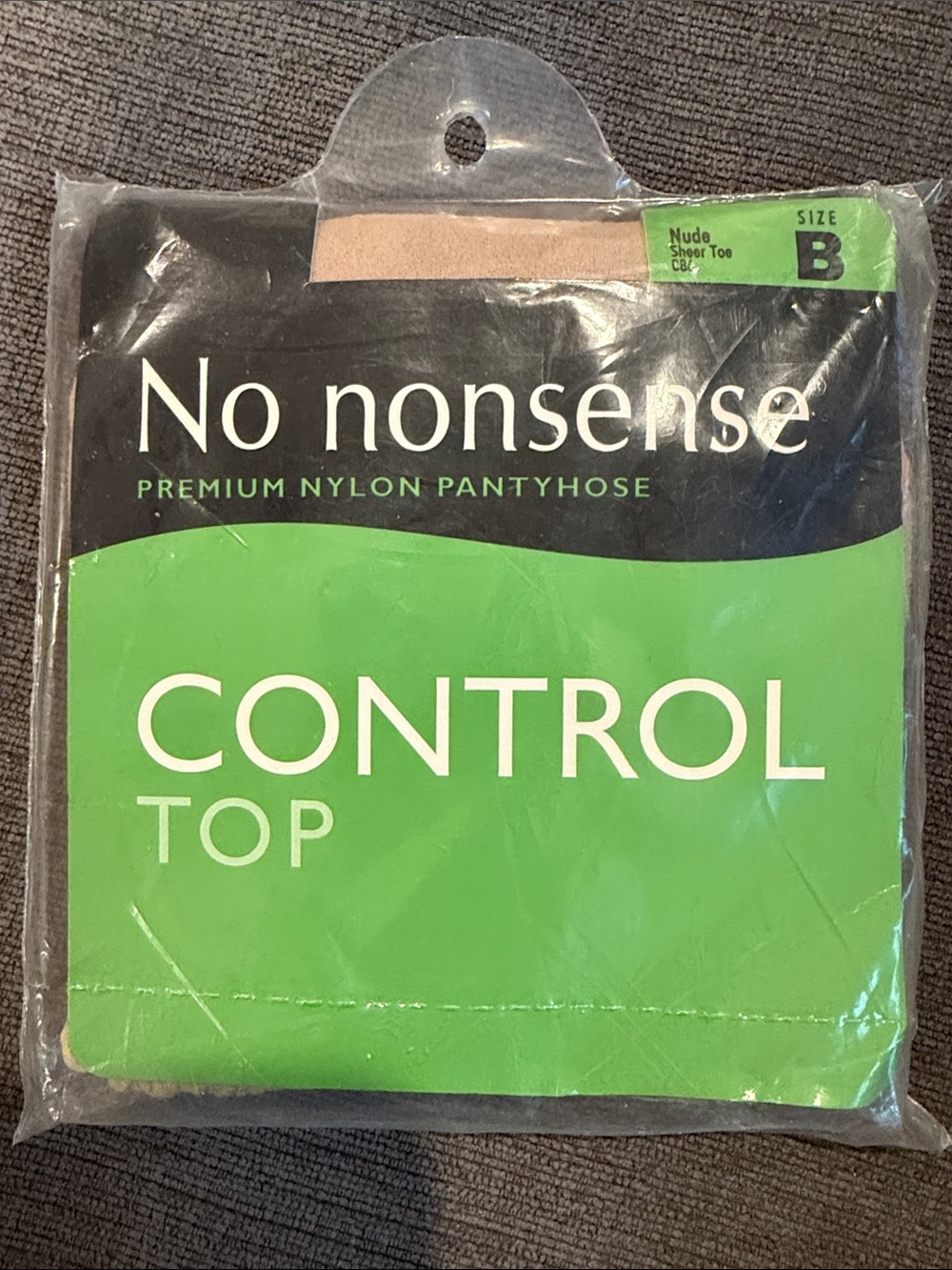 No Nonsense Control Top Nylon Pantyhose - Nude Size B - NWT! sheer toe stockings